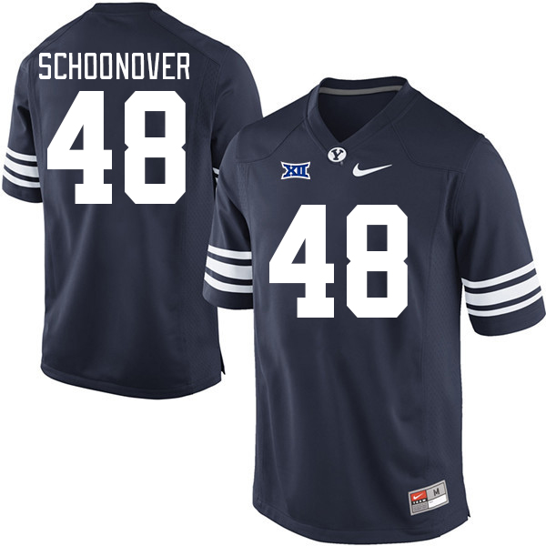 BYU Cougars #48 Bodie Schoonover Big 12 Conference College Football Jerseys Stitched Sale-Navy